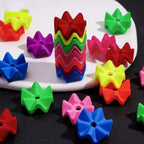 16mm Zigzag Neon Matte Spacer Beads