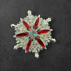 40mm Metal Alloy Snowflake Rhinestone Beads-T4