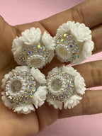 18mm Big Rose and Rhinestone Beads