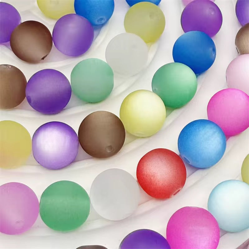 16mm Frosted Cat Eye Brights Bead Mix-J18