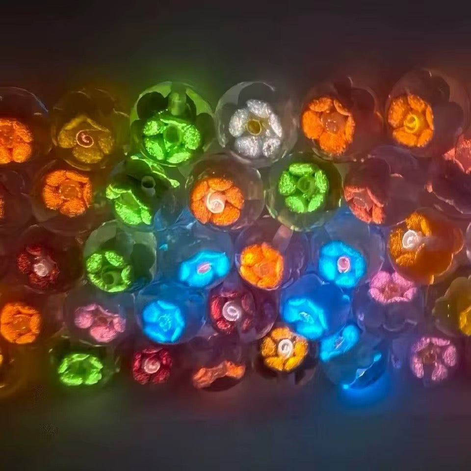 16mm Luxury Encapsuled Lumnious Flower Beads-C10