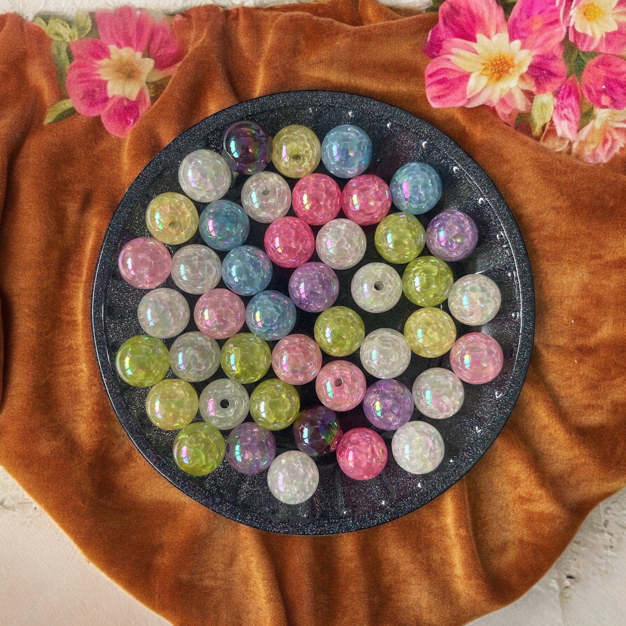 16mm Cracked Luminous Beads Mix-A15 Secondary image