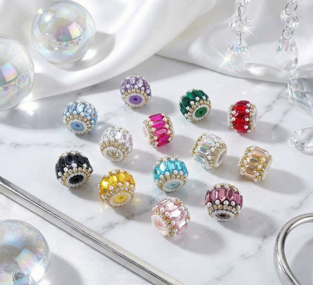 18mm Hexagonal Rhinestone Fancy Beads-Q7