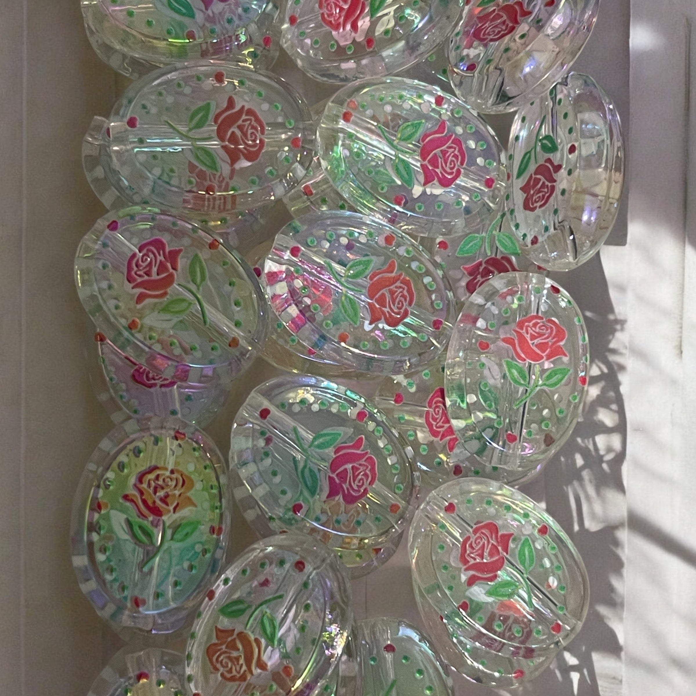 24mm Clear With Rose Beads Main image