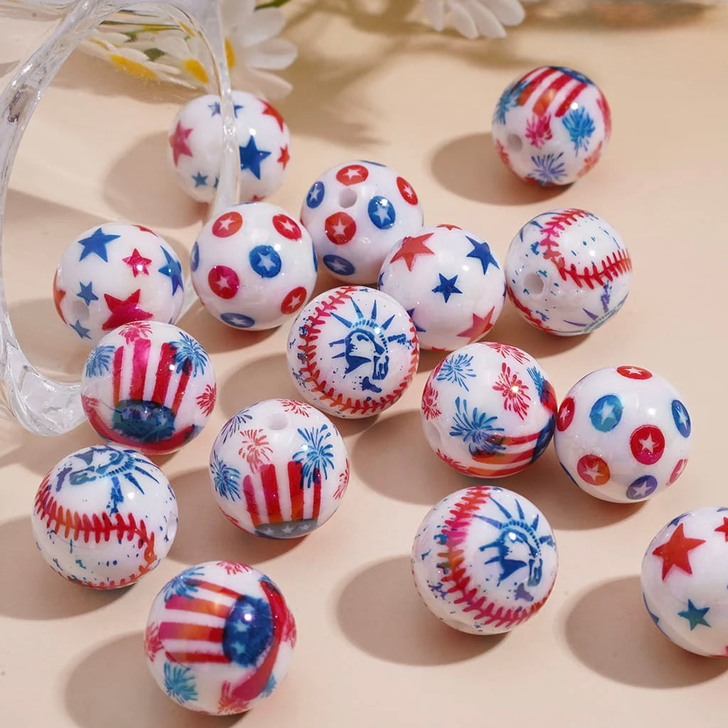 16mm American Pride Beads