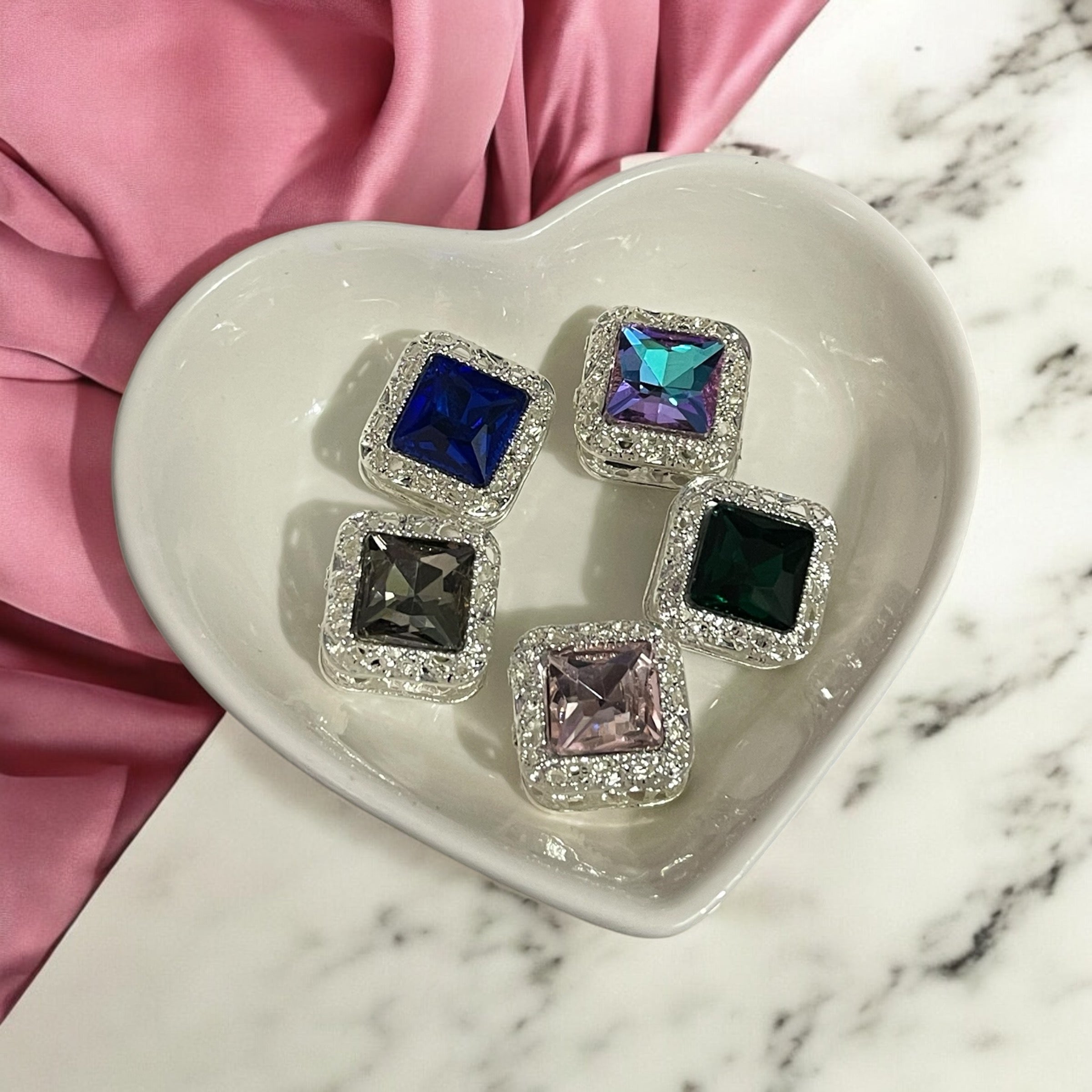 16mm Square Metal Rhinestone Beads Main image