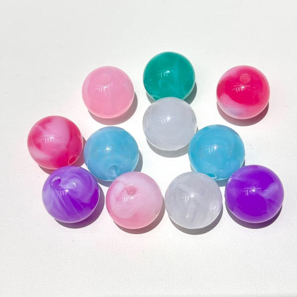 16mm Cute Colored Marbled Beads