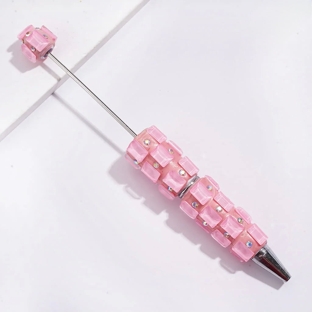 Beadable Clay Pens with Neon Colors Rectangle and AB Rhinestones