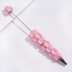 Beadable Clay Pens with Neon Colors Rectangle and AB Rhinestones