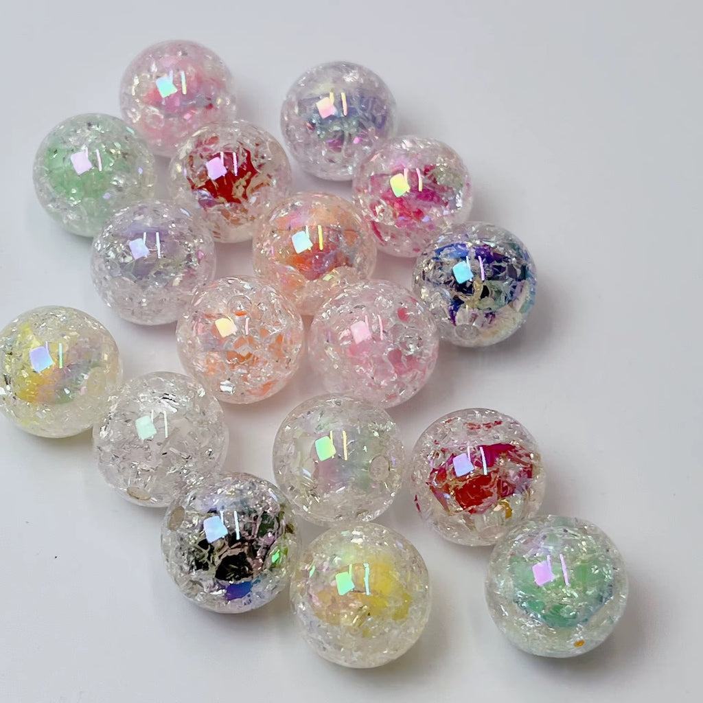 16mm Double Layered AB Cracked Glass Beads Mix-N21