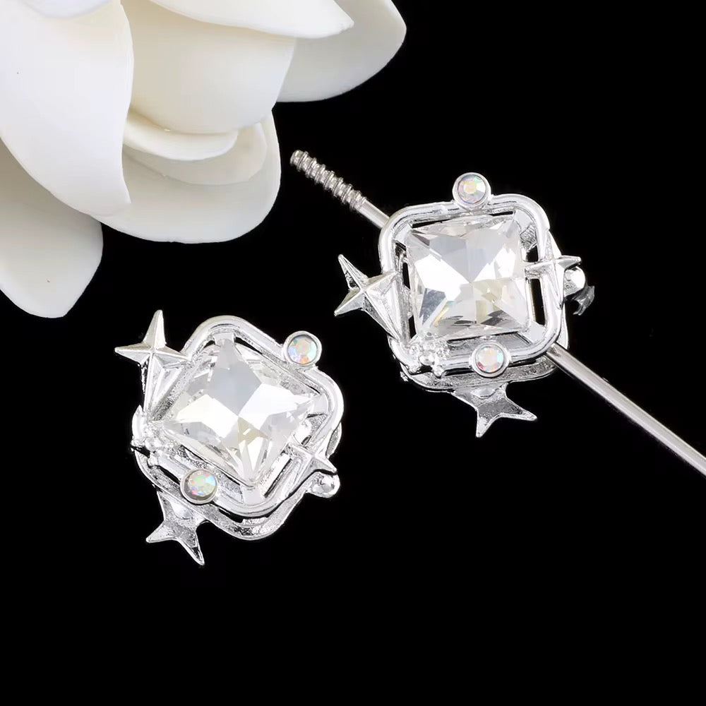 16mm Diamond Star Metal Rhinestone Beads