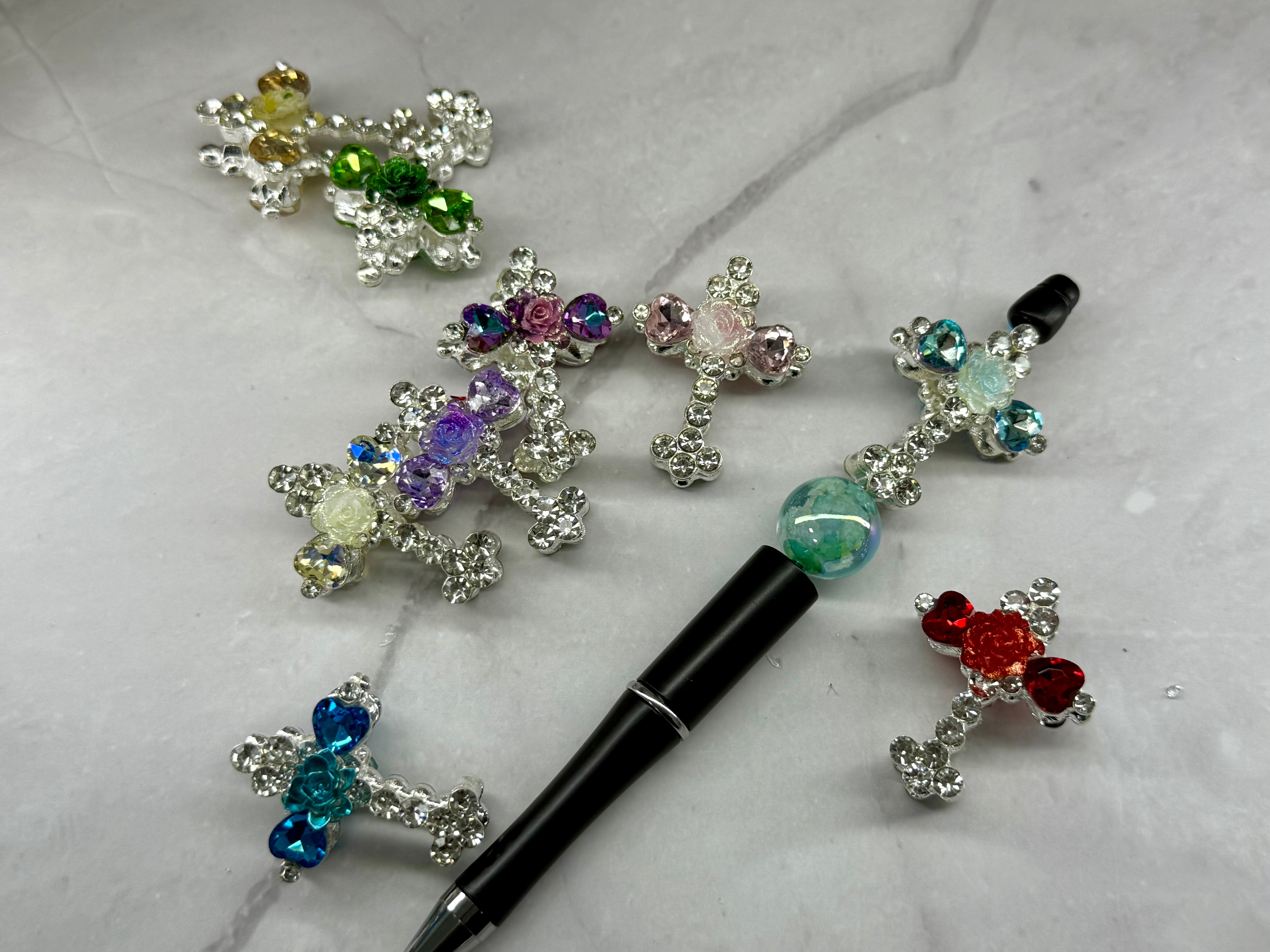 Metal Alloy Cross Rhinestone Beads Secondary image
