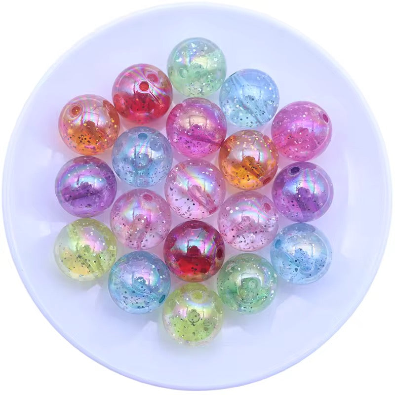 16mm Luminous Glitter Beads (single colors)