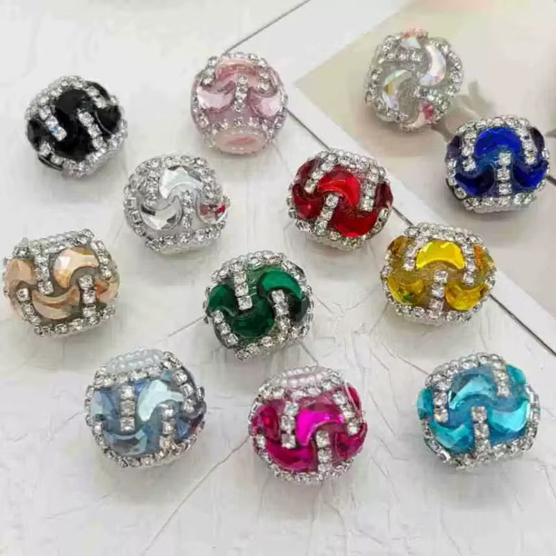 18mm Moon Cristal Rhinestone Beads (5pcs)