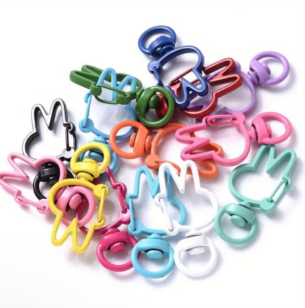 Labubu Shaped Snap Clamp Keyrings (10Pc)