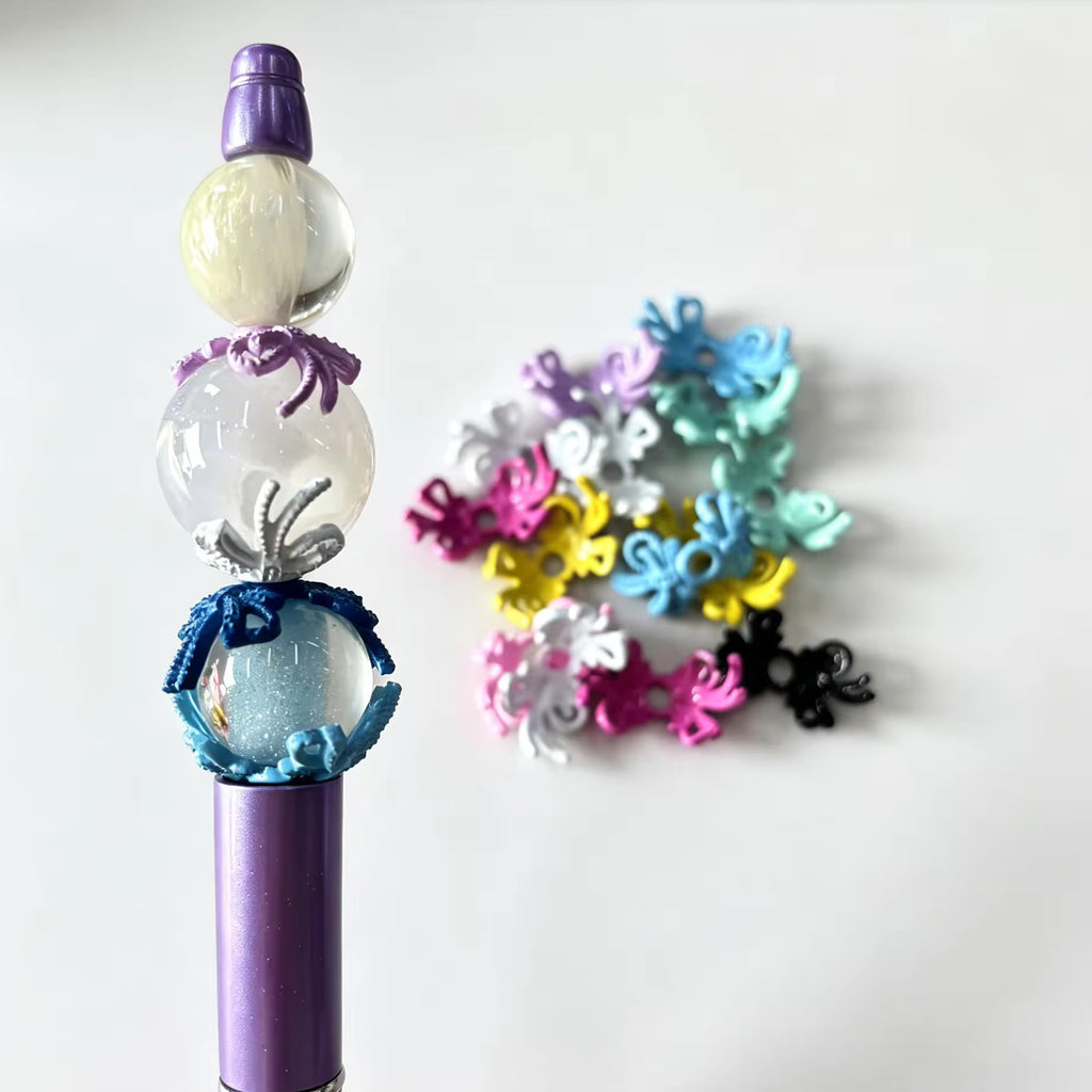 Colorful Metal Bow Bead Caps (10pcs)