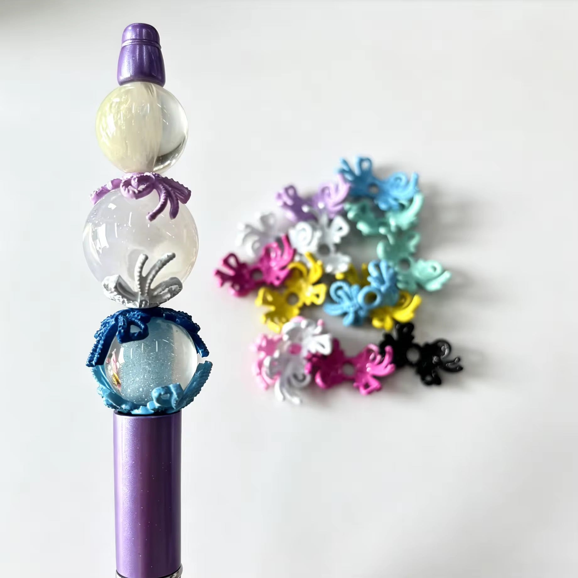 Colorful Metal Bow Bead Caps (10pcs)