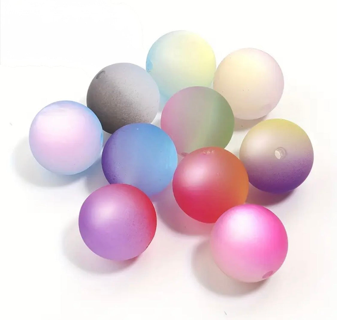 16mm 2-toned Matte Cat-eye Beads Mix-O20