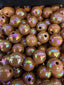 16mm Chocolate Brown AB Coated Beads-M7