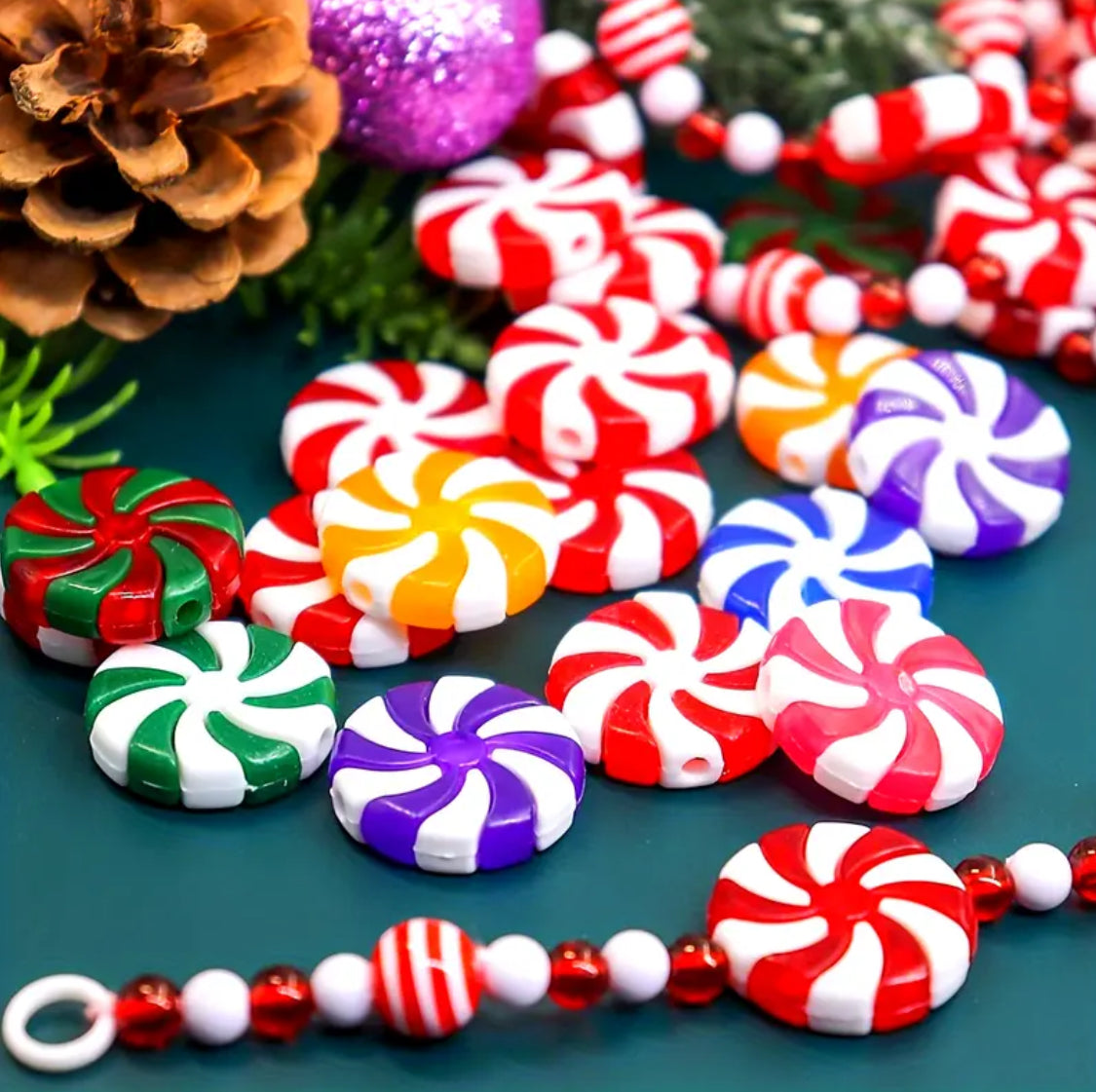 25mm Mint Beads Mix
