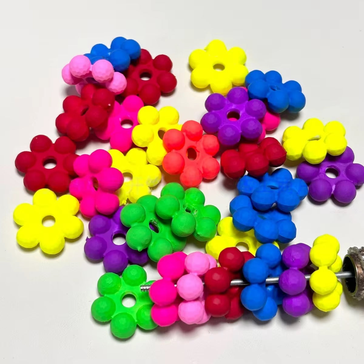 Neon Daisy Ball Flower Spacer