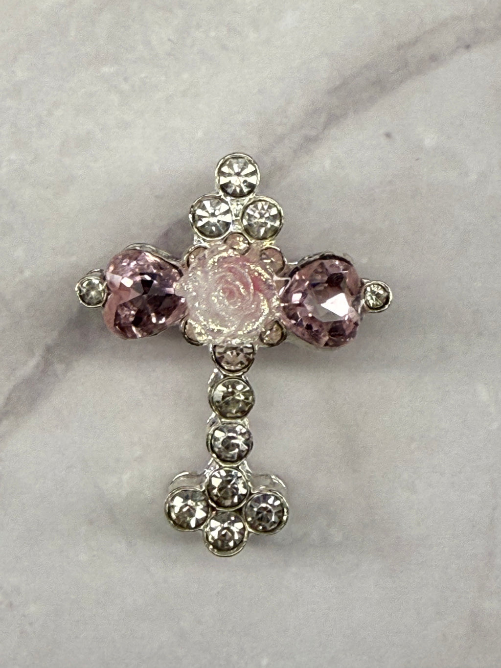 Metal Alloy Cross Rhinestone Beads