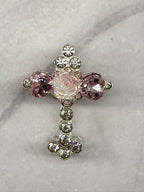 Metal Alloy Cross Rhinestone Beads