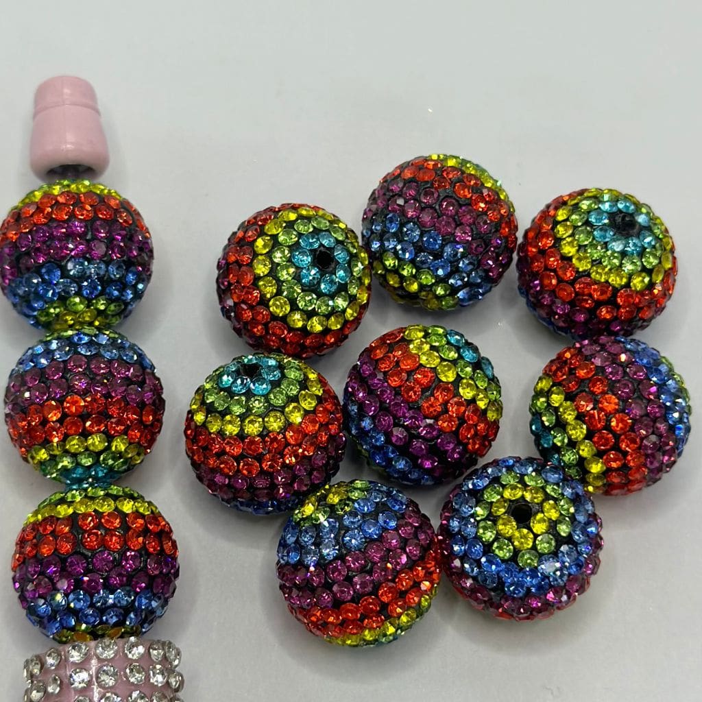 16mm Rainbow Clay Rhinestone Beads Main image