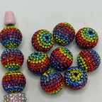 16mm Rainbow Clay Rhinestone Beads-T3