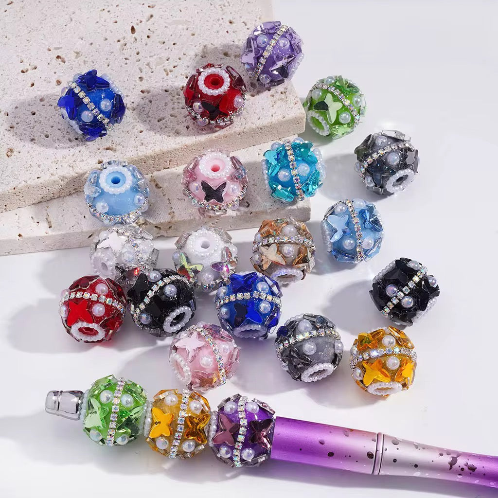 20mm Butterfly Crystal Fancy Rhinestone Beads (5pcs)-W7 Secondary image