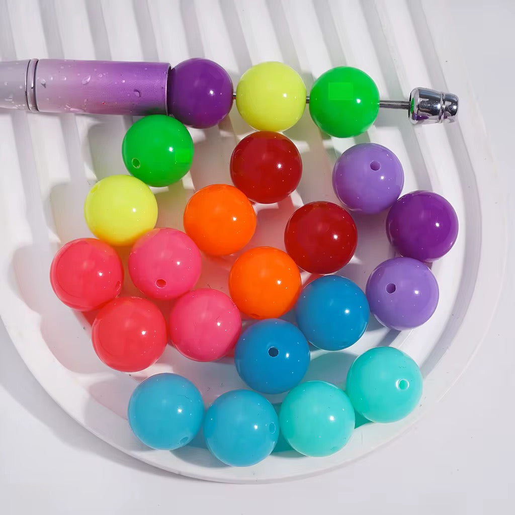 16mm Bright Bubblegum Beads