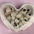 16mm CC White Glow Round Beads