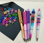 14mm Acrylic Spacer Beads Metallic Colors with Mini Balls in Jenga-S4
