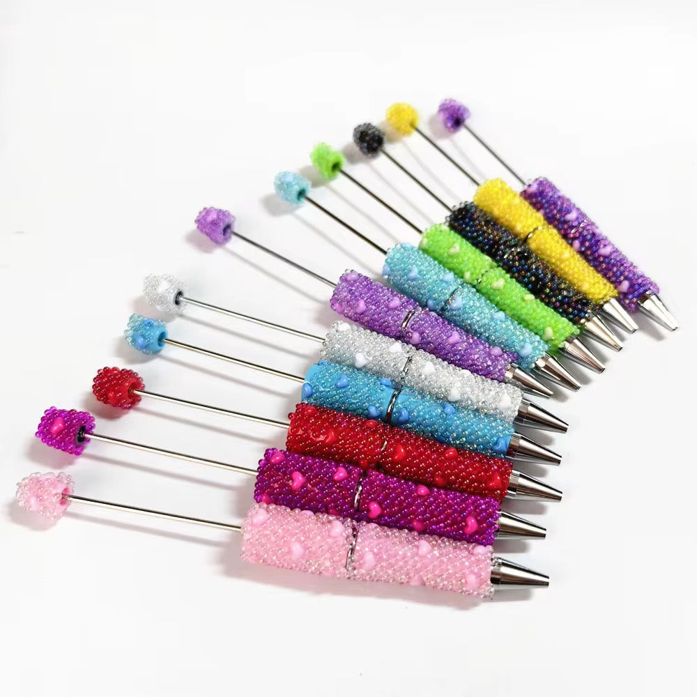 Love Heart Bubble Bright Beadable Pens