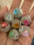 18mm AB Shell Heart Fancy Rhinestone Beads (5pcs)