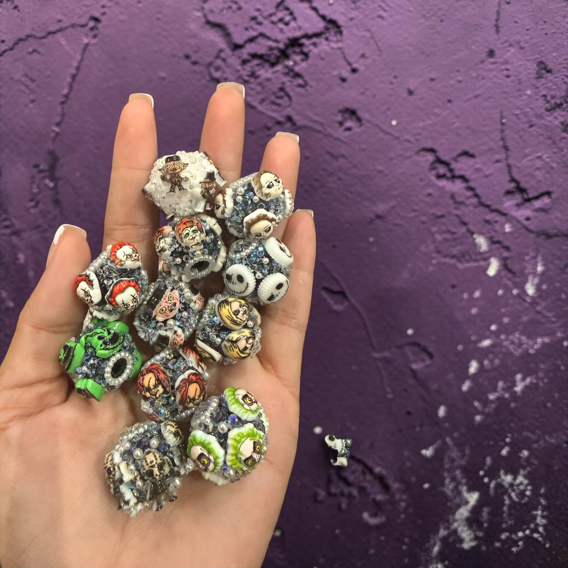 18mm Horror Character and AB Rhinestone Sugar Beads (5pcs) Secondary image