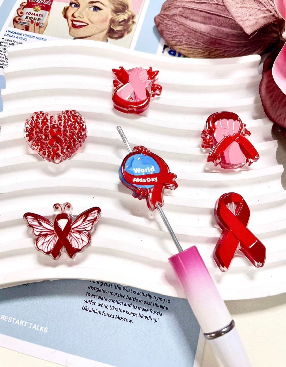 Aids Awareness Acrylic Focal Mix-💕 Main image