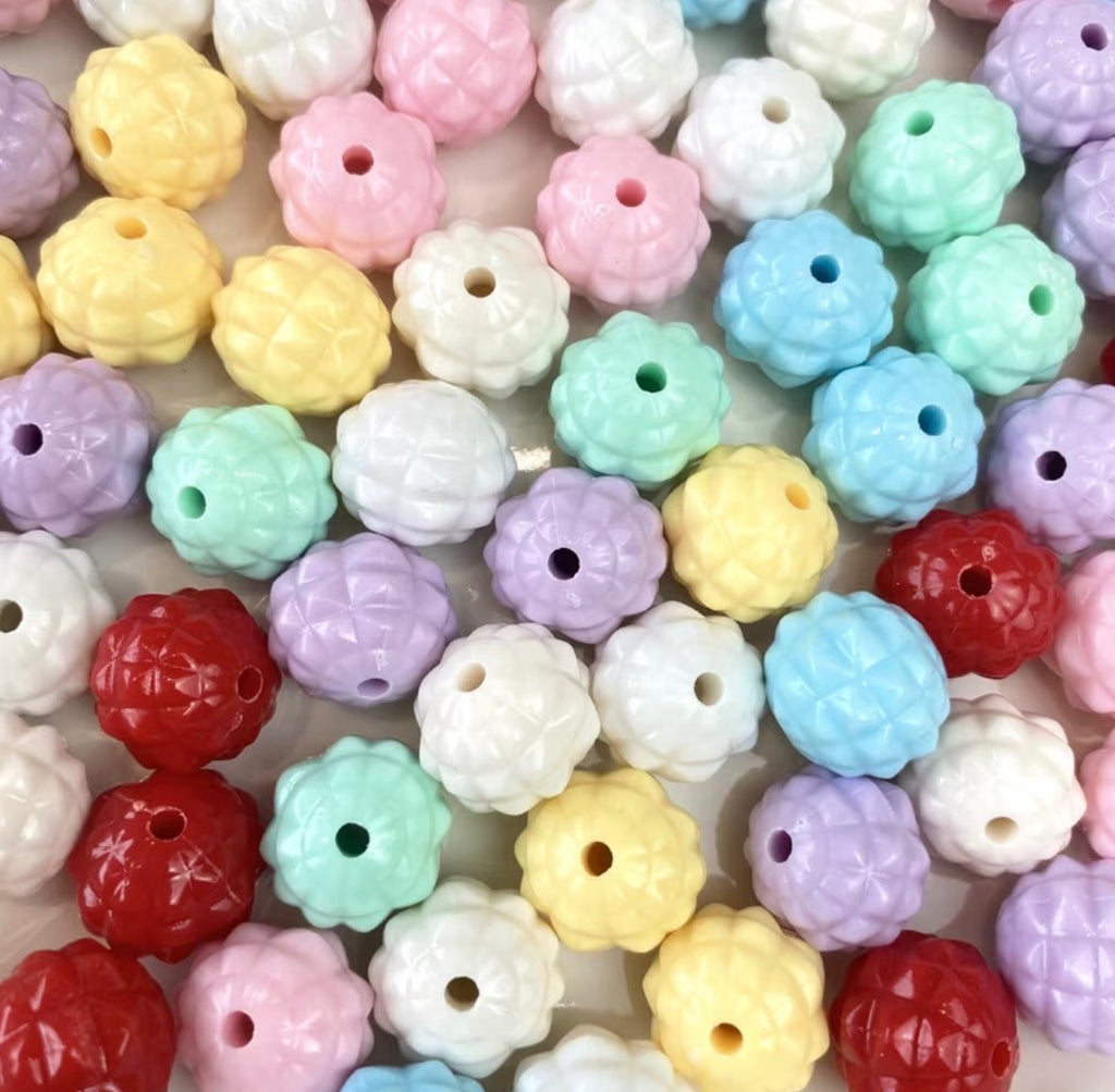 16mm Glossy Pineapple Solid Beads Mix-M16