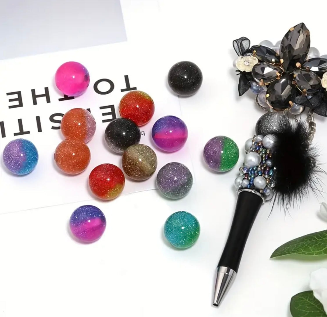 16mm Super Glitter Bicolored Beads Mix-F3 Secondary image