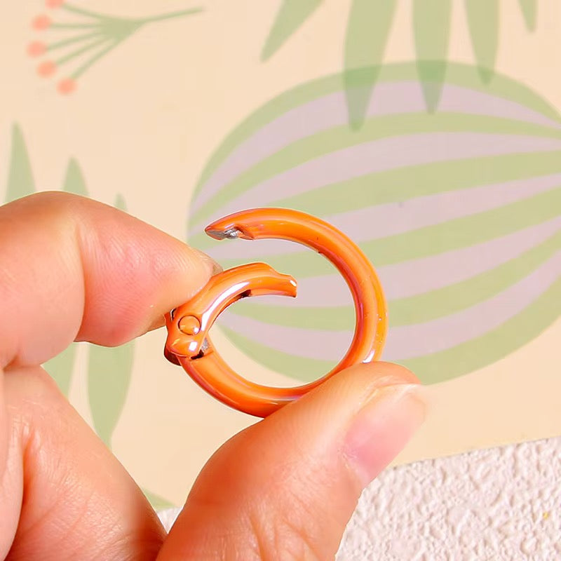 1” Circle Spring Snap Hood For Keyrings and Keychains in AB Bright Colors (20 pcs)🫶🏽