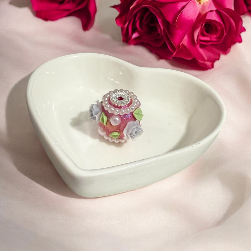 16mm Fancy Rose and Leaves Beads