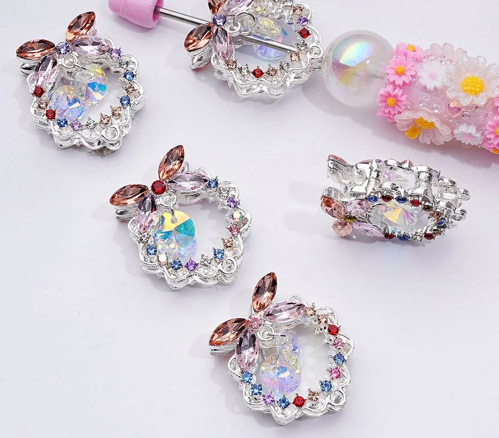 24mm  Alloy Rhinestone Garland Beads