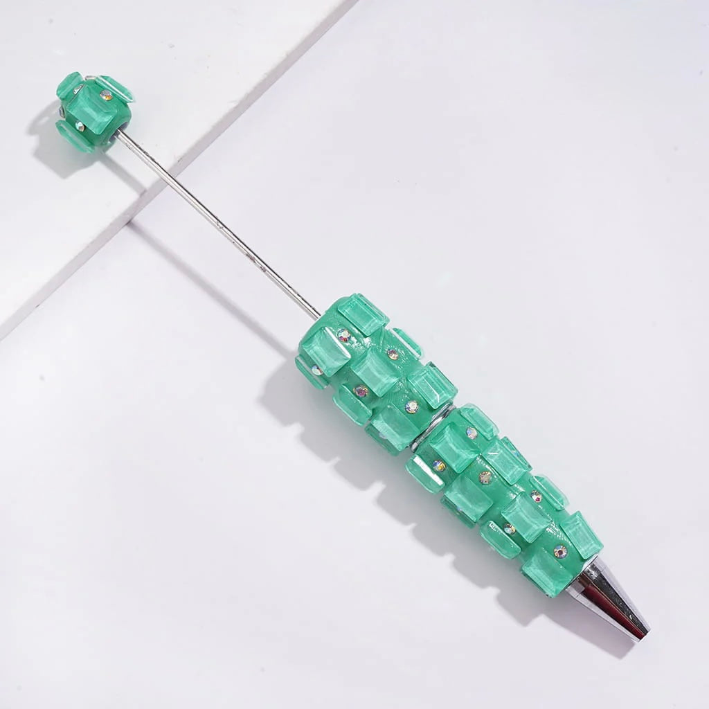 Beadable Clay Pens with Neon Colors Rectangle and AB Rhinestones