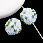 16mm Fancy Clay Daisy and Stone Beads-S6