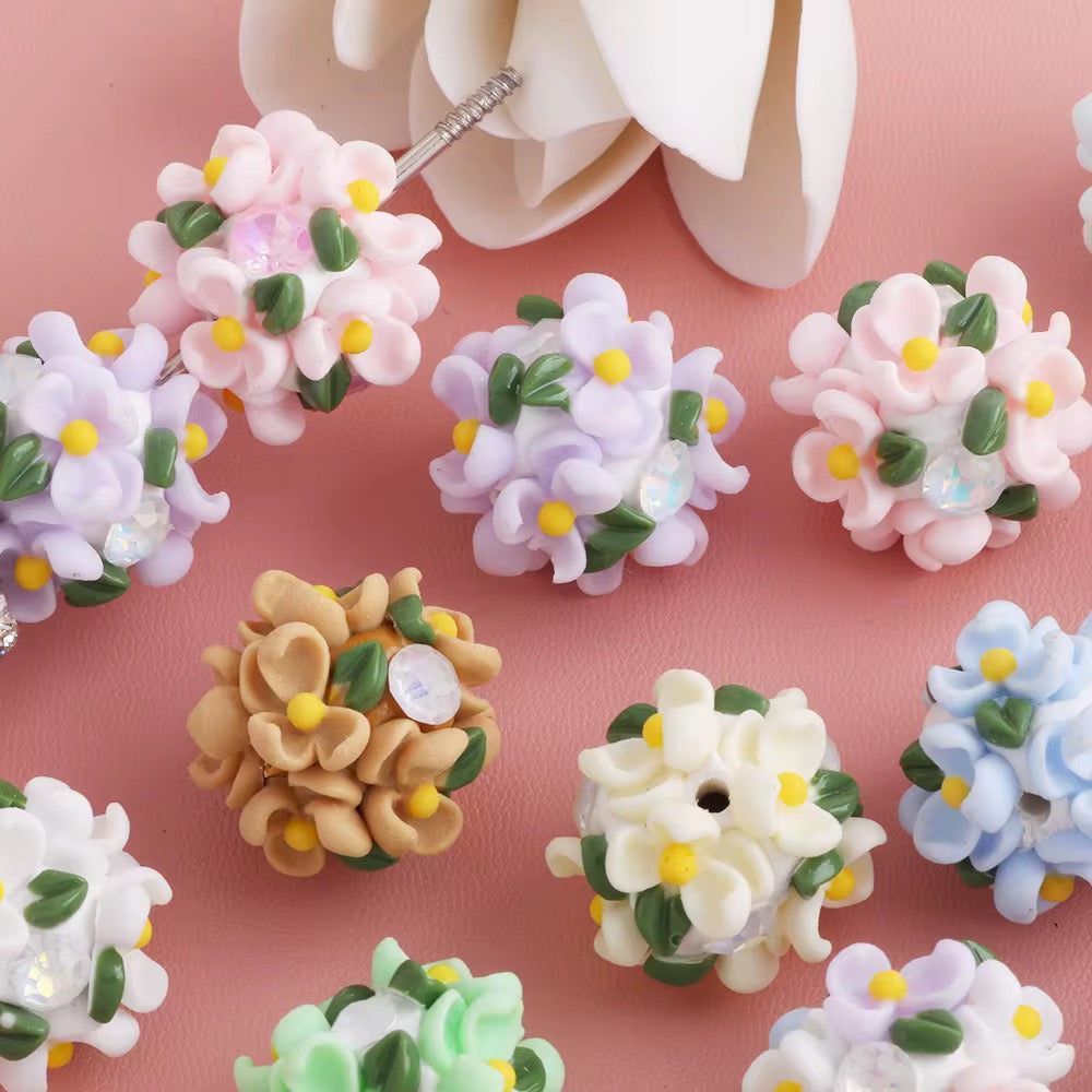 16mm Fancy Flowers and Stone Beads Main image