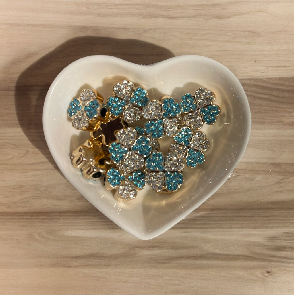 Rhinestone Clover Beads(10pc)