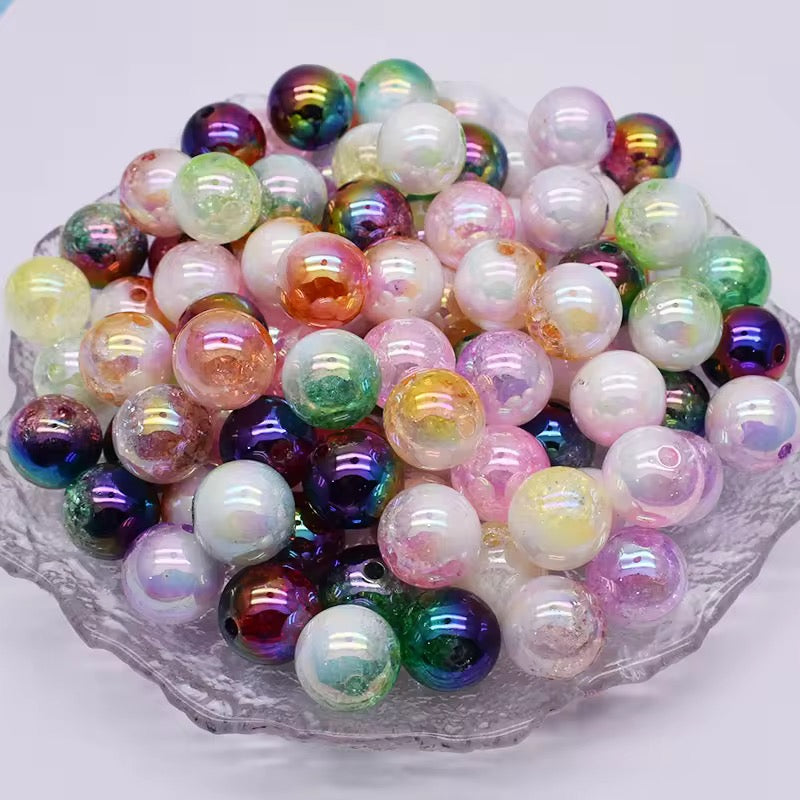 16mm Cracked Bicolor Beads Mix-H24 Secondary image