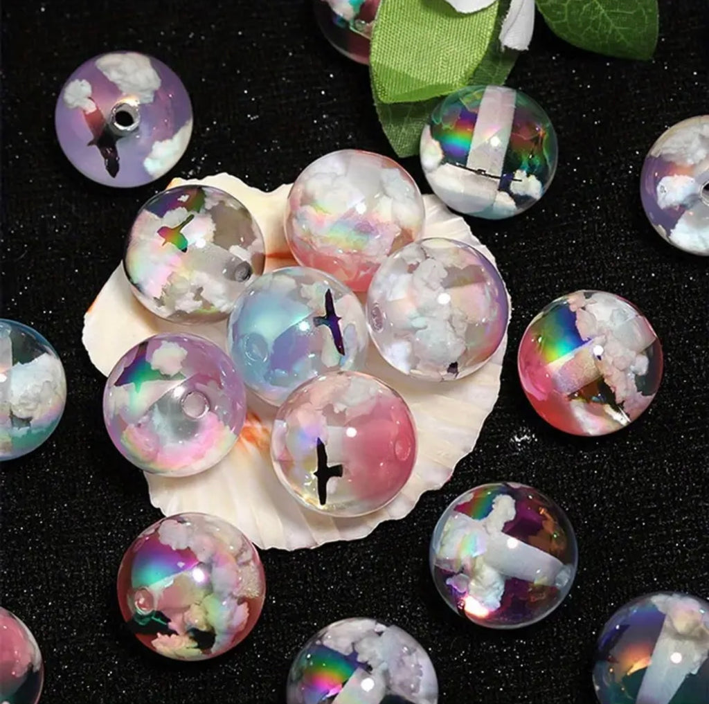 20mm Scenic Cloud and Bird Beads (5 pcs)