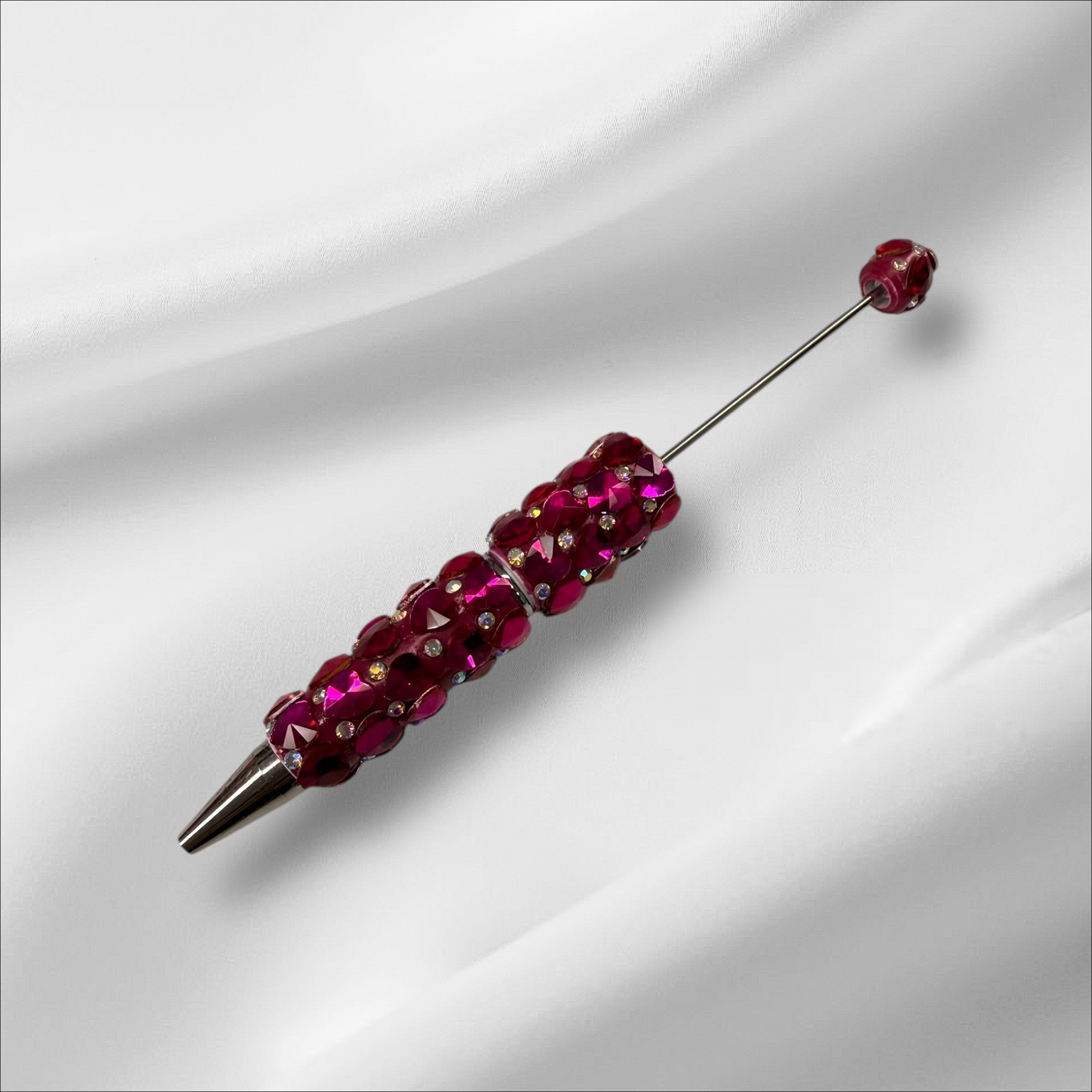 Beadable Clay Pens with Dazzling Heart in Assorted Colors Valentine's Day, AB Rhinestones