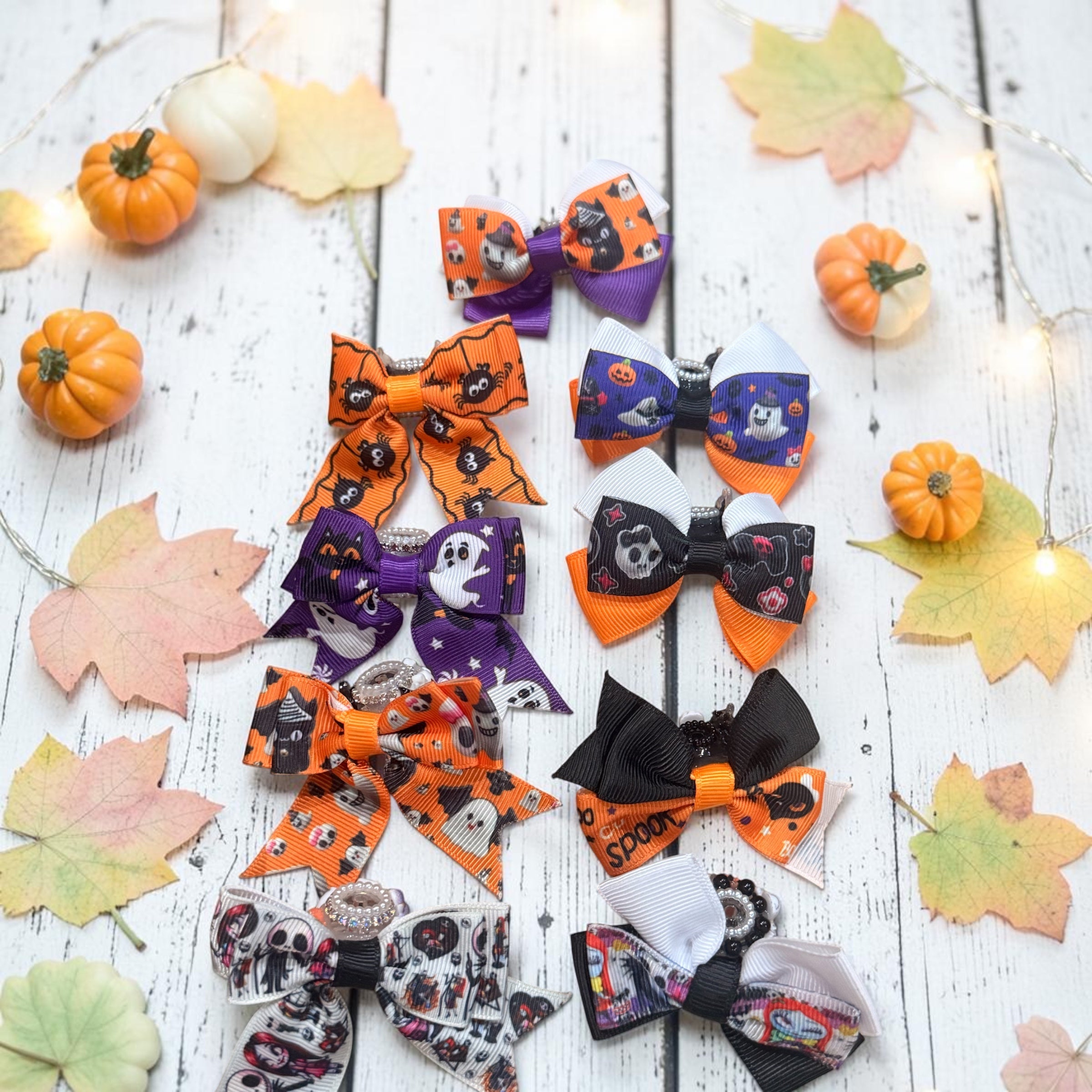 18mm Halloween Charm Rhinestone Bead  with Ribbon Bow Mix (5pcs) Secondary image